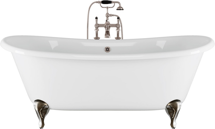 Ванна чугунная Devon & Devon Admiral 182х81 см без отверстий под смеситель, ножки алюминий полированный 2MRADMIRALPSCRDD (детальная фотография)