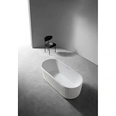 Ванна из искусственного камня Abber Stuttgart 170x75 см белая матовая