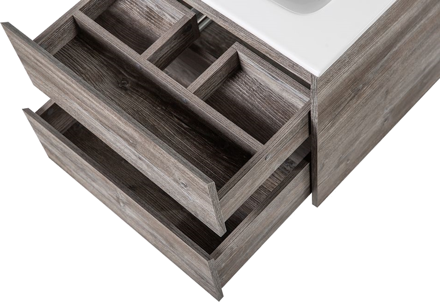 Тумба под раковину подвесная BelBagno Kraft 60 см Pino Pasadena KRAFT-600-2C-SO-PP (детальная фотография), темно-коричневая