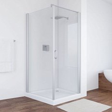 Душевой уголок профиль матовый хром стекло прозрачное Vegas-glass