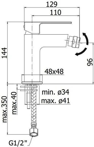 Смеситель для биде Paffoni Elle EL131 однорычажный (детальная фотография), для биде