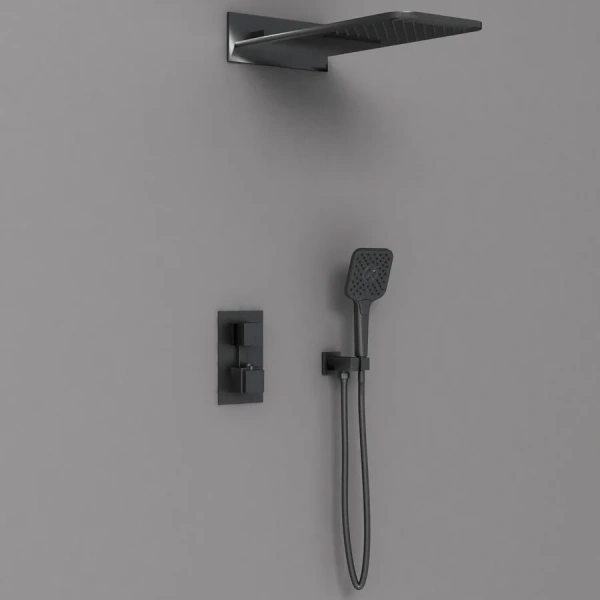 Душевой комплект Vincea термостатический, черный VSFW-103TMB (детальная фотография), современные, hi-tech