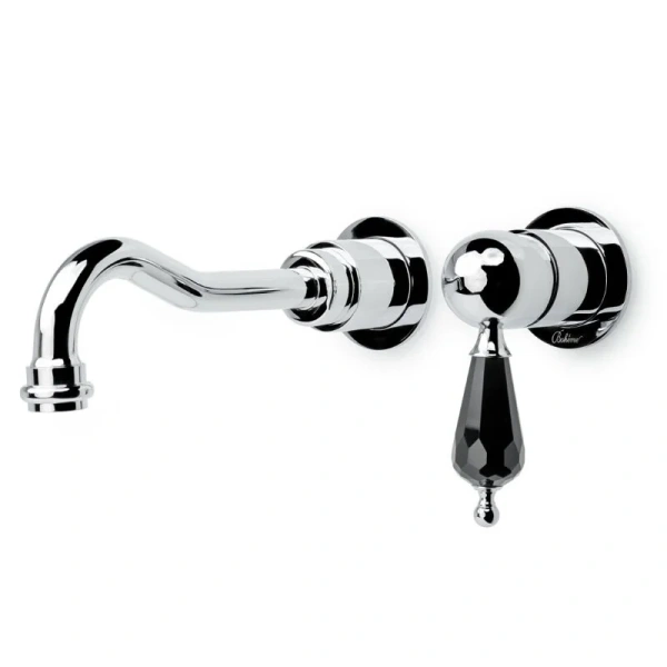 Смеситель для раковины Boheme Tradizionale Nero хром ручка Swarowski черная 267-BSW (детальная фотография)