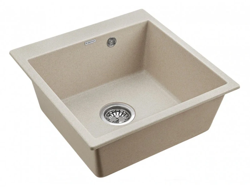 Мойка для кухни Paulmark Praktisch 51 см бежевая PM105152-BE (детальная фотография), кварц