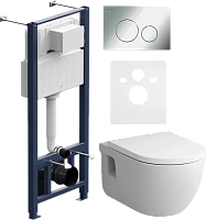 Унитаз с инсталляцией Am.Pm Like с клавишей хром