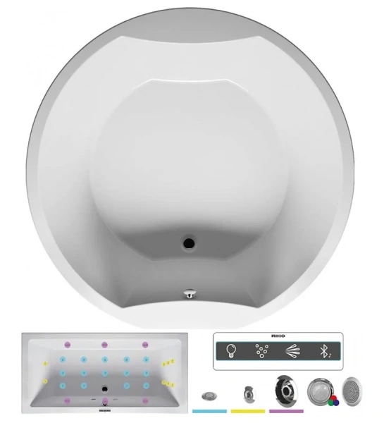 Ванна гидромассажная акриловая Riho Colorado 180 x 180 см, JOY BB0200500000000_JOY (детальная фотография)