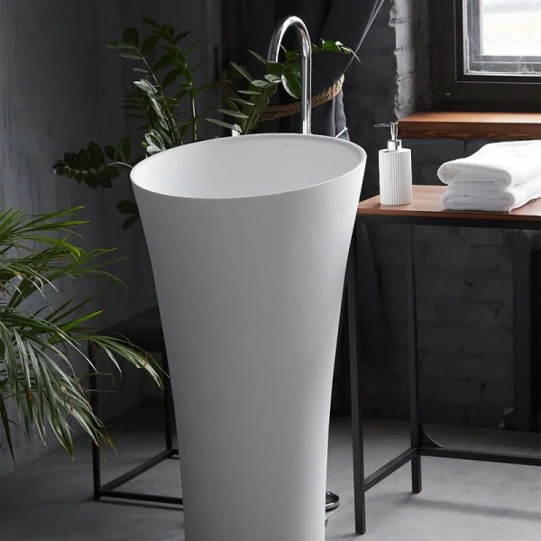 Раковина напольная Montebianco Pisa Cono 50 см белая 11237 (детальная фотография), белые