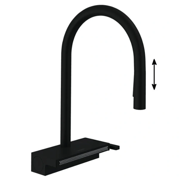 Смеситель для кухни Hansgrohe Aquno Select черный матовый 73831670 (детальная фотография)