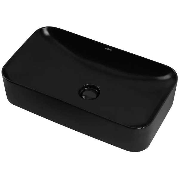 Раковина Abber Rechteck 60,5 см черная матовая AC2204MB (детальная фотография), накладные (на столешницу), пристенные