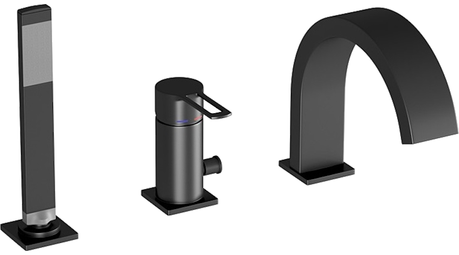 Смеситель для ванны Paffoni Ringo черный RIN040LNO (детальная фотография)