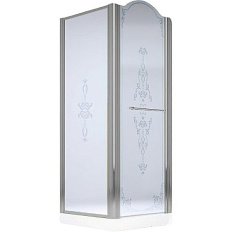 Душевой уголок Migliore Diadema 90х90 см профиль хром стекло матовое декорированное