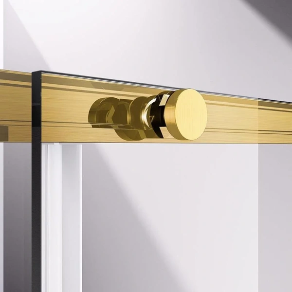 Душевая дверь в нишу Vincea Slim-N 110 см профиль золото стекло прозрачное VDS-4SN110CLG (детальная фотография), в нишу, стеклянные