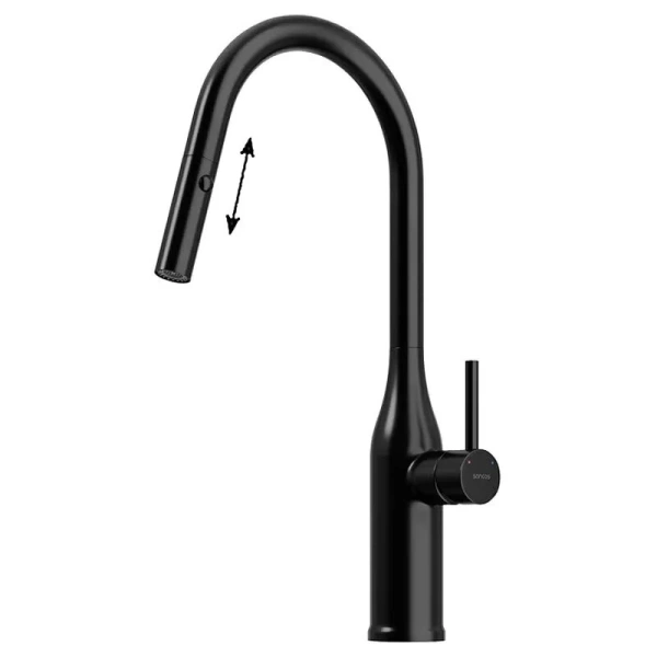 Смеситель для кухни Sancos Grand черный матовый SC4002MB (детальная фотография)