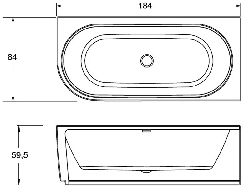 Акриловая ванна Riho Desire Corner L/R, 184 x 84 см B088001005 (детальная фотография), акриловые