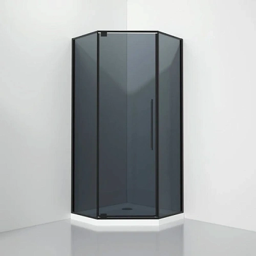 Душевой уголок Black&White Stellar Wind 100x100 см профиль черный, стекло серое - фото 4
