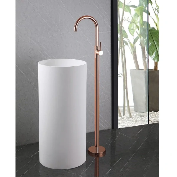 Смеситель для раковины Abber Wasser Kreis розовое золото AF8141RG (детальная фотография), современные, hi-tech