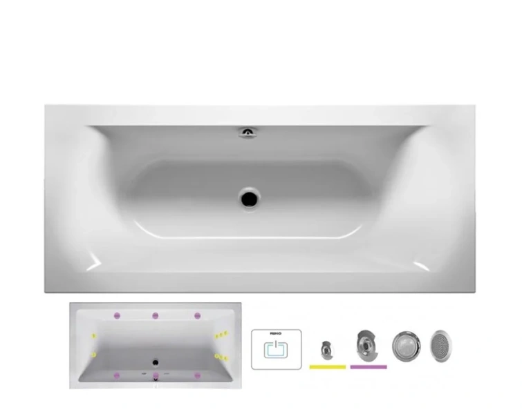 Ванна гидромассажная Riho Linares 160 x 70 см, FLOW BT4200500000000_FLOW (детальная фотография), акриловые