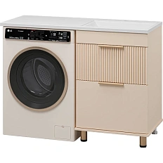 Тумба под раковину напольная Brevita Enfida 60 см под стиральную машину, бежевая