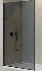 Душевая перегородка Cezares Liberta 120 см стекло графит, профиль черный