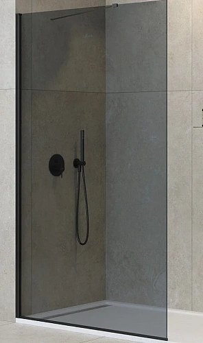 Душевая перегородка Cezares Liberta 120 см стекло графит, профиль черный - фото 6