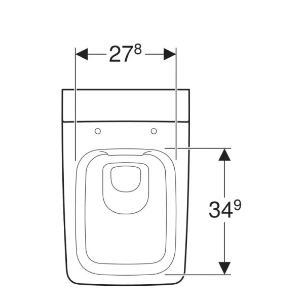 Унитаз подвесной Geberit Xeno² 500.500.01.1 безободковый (детальная фотография), прямоугольной формы
