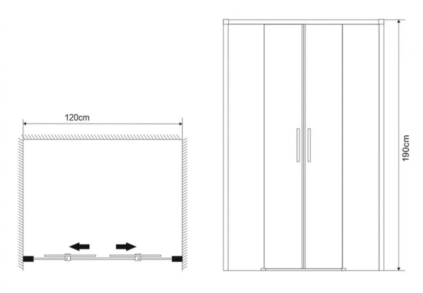 Душевая дверь в нишу Grossman Fly 120 см стекло прозрачное GR-D120Fl (детальная фотография), современные, hi-tech