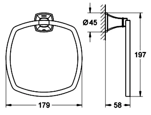 Полотенцедержатель для ванной, хром, Grohe Grandera 40630000 (детальная фотография), нет в наличии