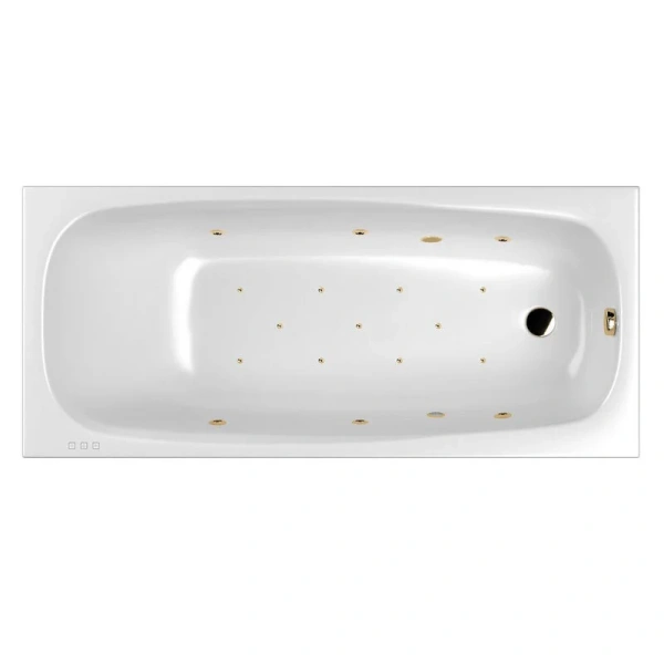 Ванна гидромассажная Whitecross Layla Slim Relax, 180 х 80 см, белая/золото, 0122.180080.100.RELAX.GL (детальная фотография), акриловые