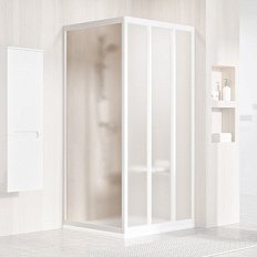 Душевая неподвижная стенка, профиль белый, стекло грейп, Ravak Supernova APSS-90 94070102ZG