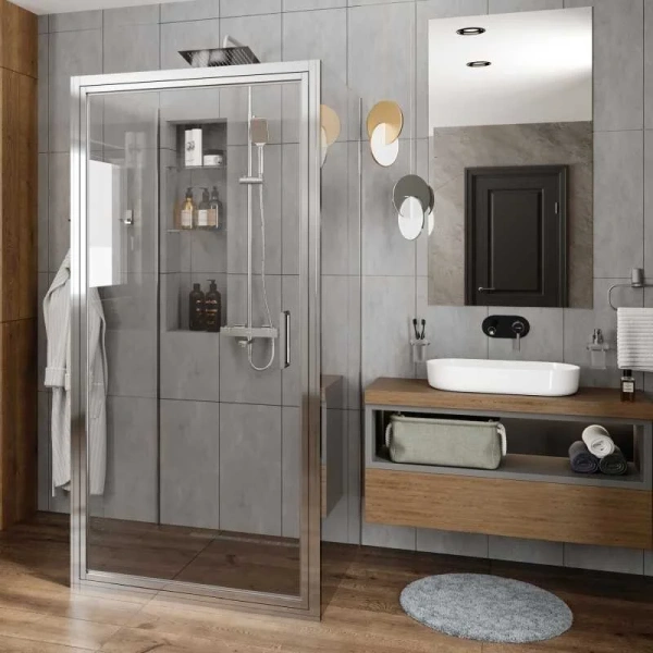 Душевой уголок WasserKRAFT Salm 90х90 см профиль хром 27I43 (детальная фотография)