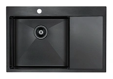 Мойка для кухни Paulmark Elde 78 см вороненая сталь, левая