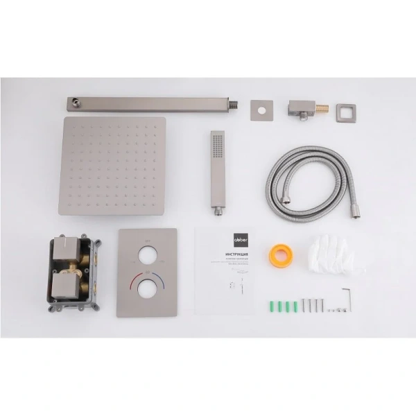 Душевой комплект Abber Daheim сатин AF8251SP (детальная фотография), матовый хром