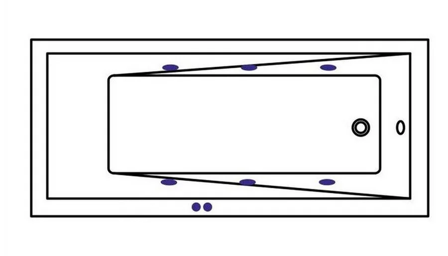 Ванна гидромассажная Whitecross Wave Soft, 150 х 70 см, увеличенная толщина акрила, усиленная армировка, белый/золото, 0101.150070.100.SOFT.GL (детальная фотография), акриловые