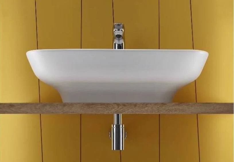 Раковина Jacob Delafon Struktura 65 см подвесная EGC112-00 (детальная фотография), в форме чаши, прямоугольной формы