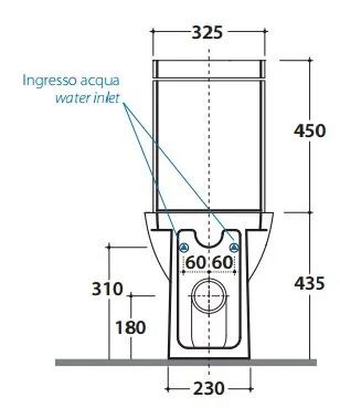 Унитаз компакт Globo Daily DA003.BI (детальная фотография), с бачком