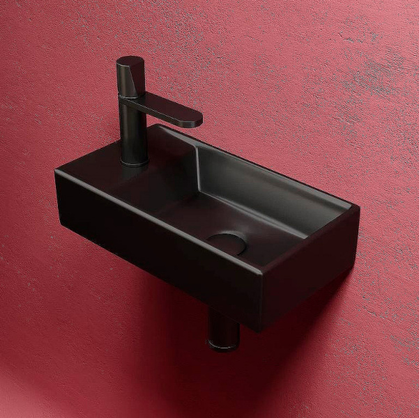Раковина Ceramica Nova Element 40 см чаша справа черная CN6051RMB (детальная фотография), черные