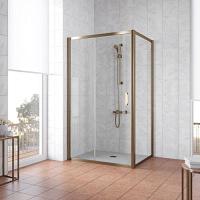 Душевой уголок профиль бронза стекло прозрачное Vegas-glass