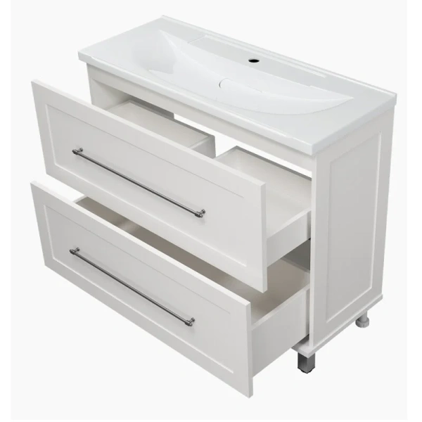 Тумба под раковину напольная Misty Марта 100 см белая П-Мрт07100-011Пр (детальная фотография), 100 см