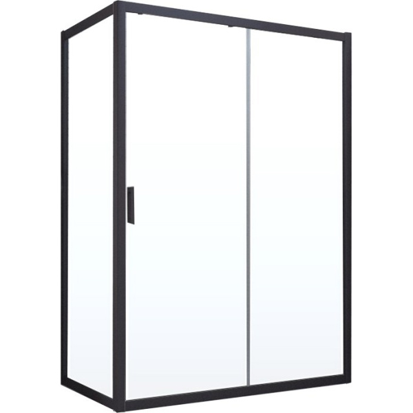 Душевой уголок профиль черный матовый стекло прозрачное Vegas-glass ZP+ZPV NOVO 150*80 02М 01 (детальная фотография)