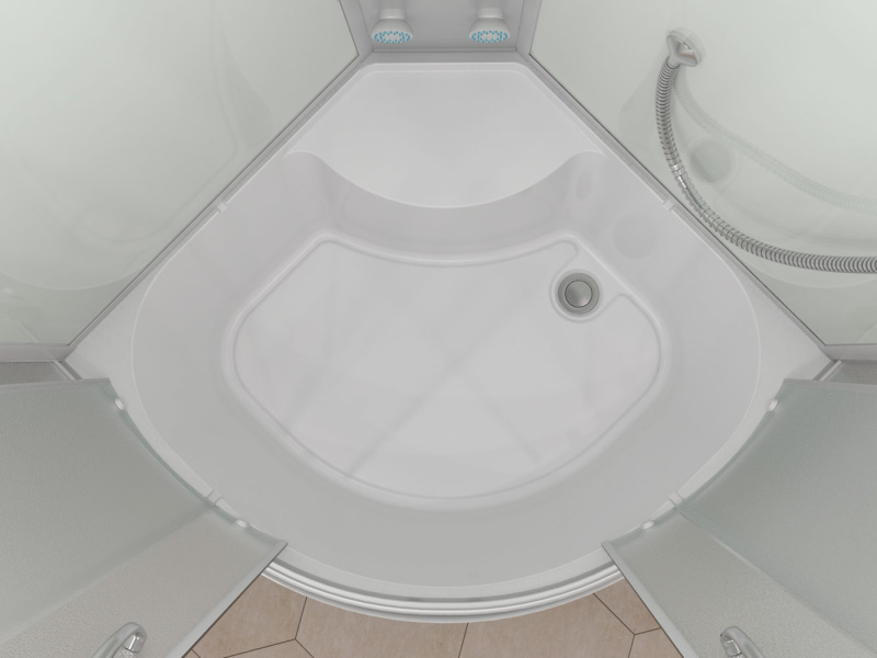 Душевая кабина Erlit Comfort 90х90 см стекло матовое ER3509TPF-C3-RUS (детальная фотография), с высоким, глубоким поддоном, глубокий поддон