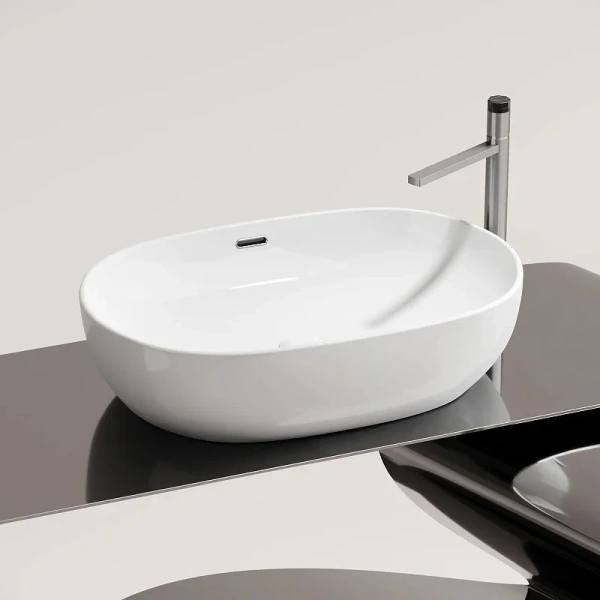 Раковина Ceramica Nova Element 61 см белая глянцевая CN6064 (детальная фотография), накладные (на столешницу)