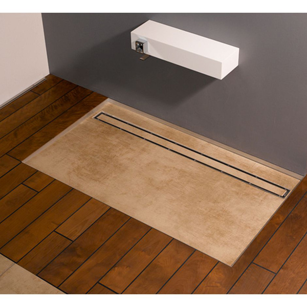 Основа для плитки Tece TECEdrainlinе plate 150 см нержавеющая сталь глянец 601570 (детальная фотография), для монтажа в пол