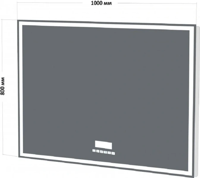 Зеркало с подсветкой BelBagno Spc 100 см с термометром SPC-GRT-1000-800-LED-TCH-RAD (детальная фотография), в наличии