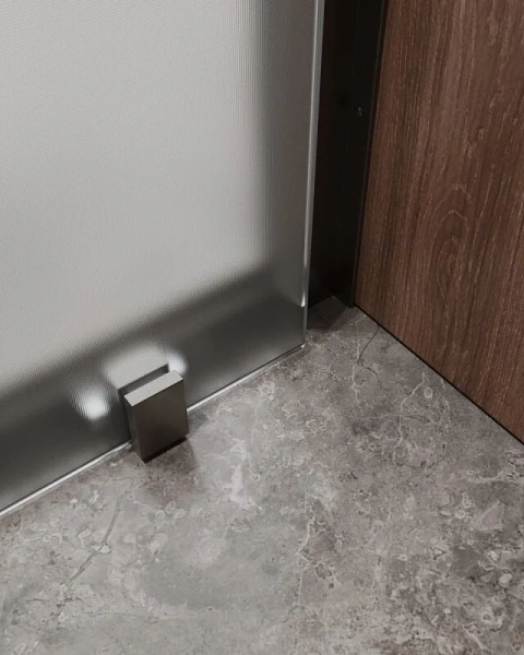 Душевая дверь в нишу Cezares Molveno 120 см стекло рифленое профиль оружейная сталь MOLVENO-BF-1-120-P-GM (детальная фотография), рифленые