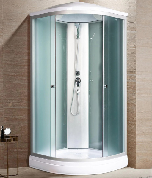 Душевая кабина River Nara Light 100х100 см с поддоном NARA LIGHT 100/15 MT (детальная фотография), полукруглые, четверть круга