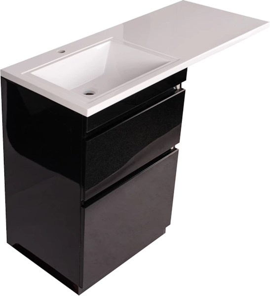 Тумба под раковину напольная Style Line Даймонд 58 см черная СС-00000560 (детальная фотография), современная, hi-tech