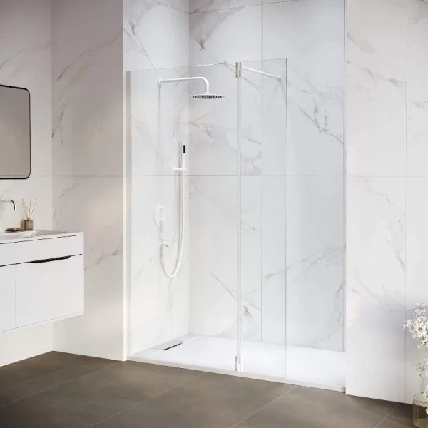 Душевая перегородка RGW Walk In WA-050W 90 см профиль белый 351005063-15 (детальная фотография)