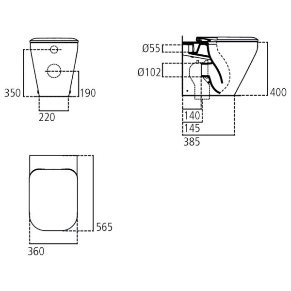 Схема (детальная фотография), без бачка, со скрытым бачком