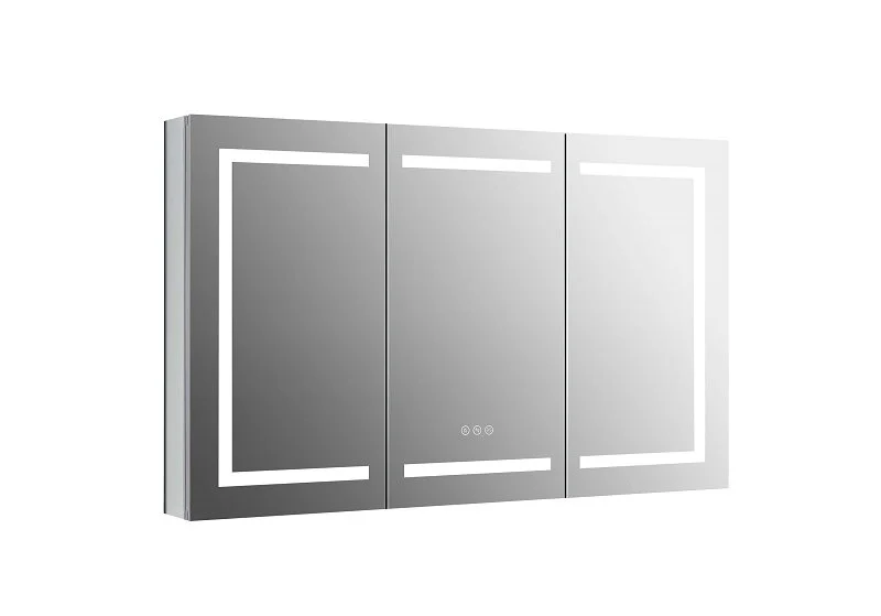 Зеркальный шкаф с подсветкой Акватек 120 см алюминиевый корпус AQ7124-MLC (детальная фотография)