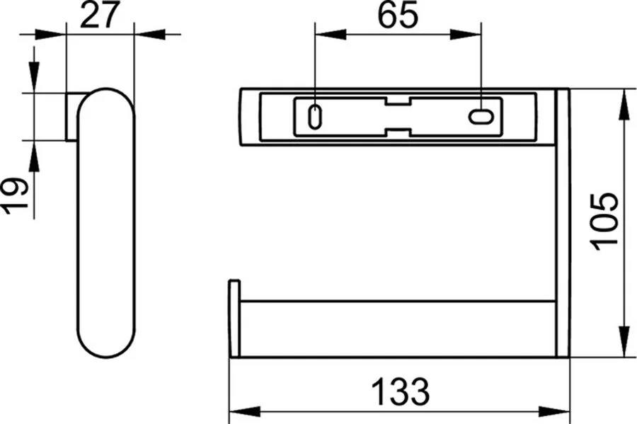 Бумагодержатель Keuco Plan черный матовый 14962370000 (детальная фотография), современные, hi-tech